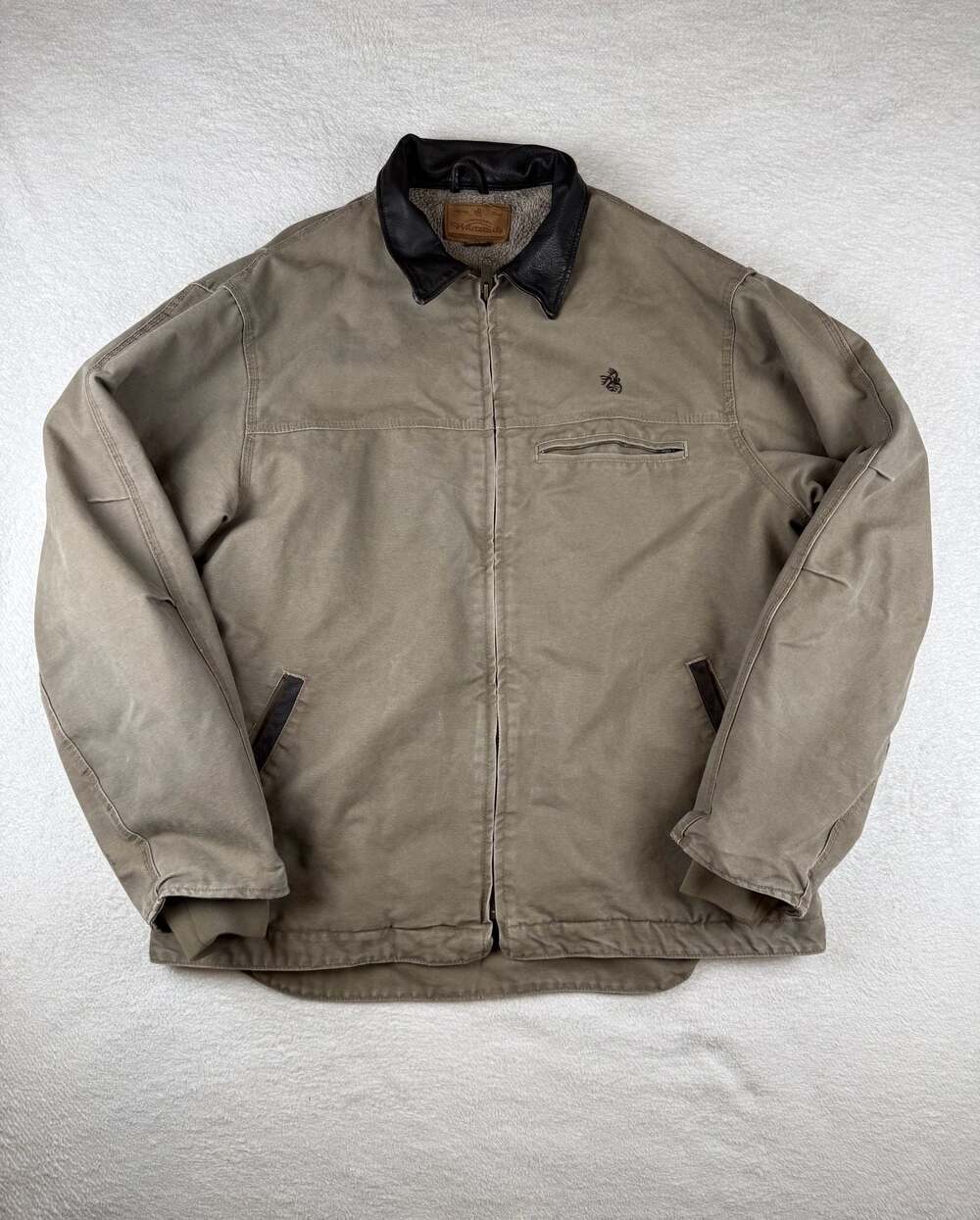 Legendary Whitetails Men's Canvas Sherpa Lined Jacket leather collar 2XL-Tall